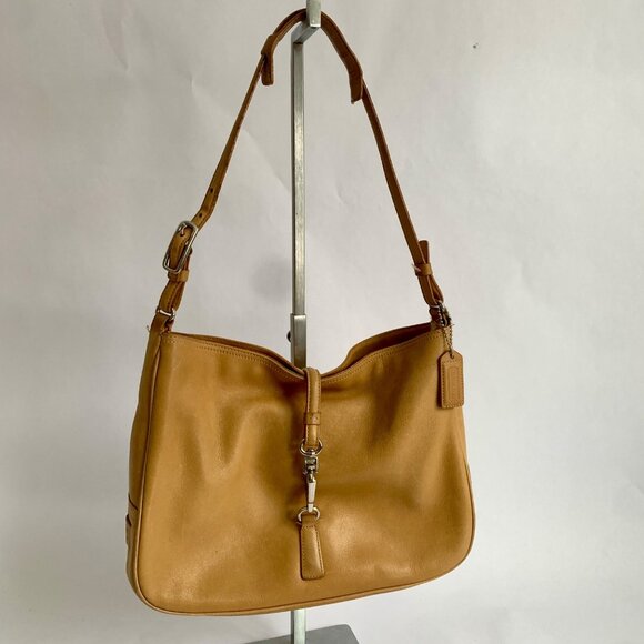 Coach Vintage Tan Brown Leather Shoulder Bag 7778 Leather Hamilton Hobo Clip - Picture 1 of 11